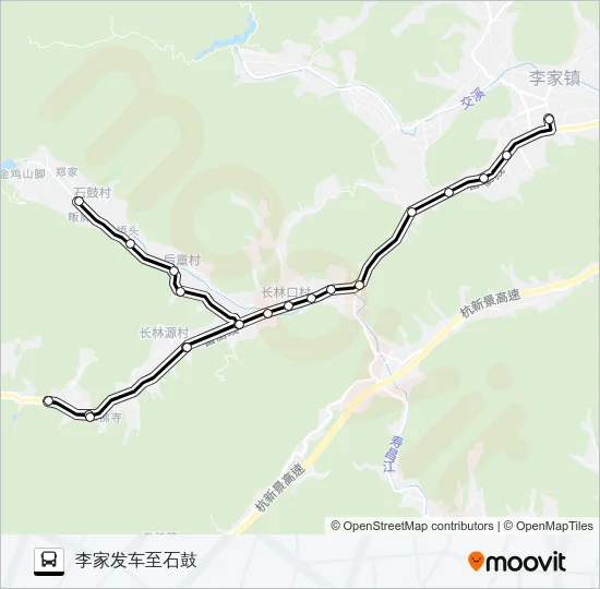 李家-长林-石鼓 Bus Line Map