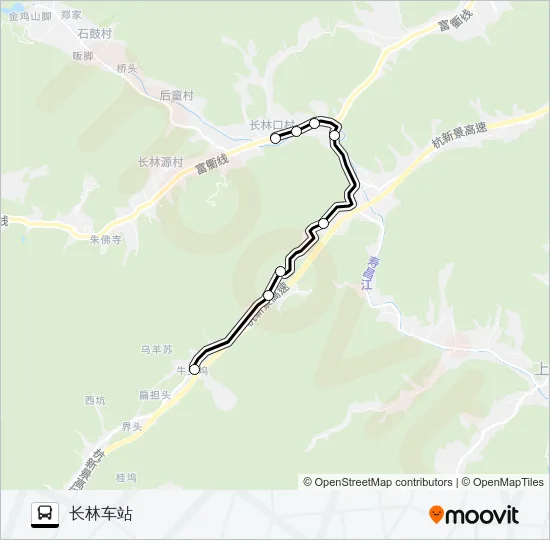 长林-牛头坞（三溪） Bus Line Map