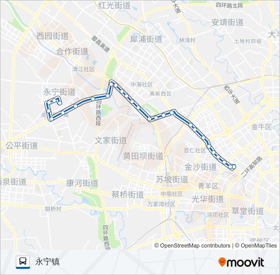 公交44路的线路图