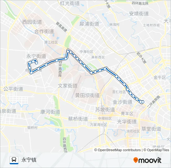 公交44路的线路图
