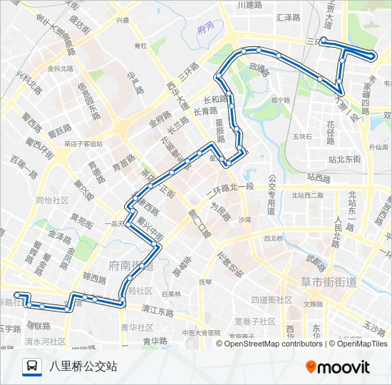 公交105路的线路图