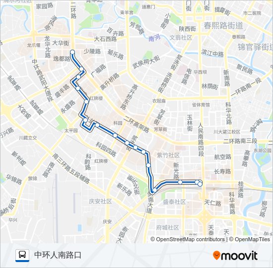 公交222路的线路图