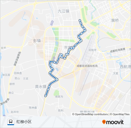 公交双流1路的线路图