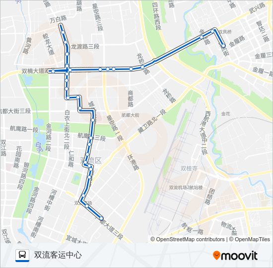 公交双流6路的线路图