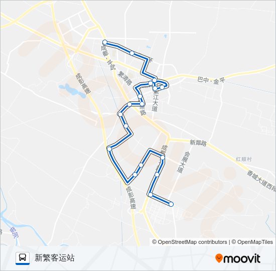 新繁1路 bus Line Map