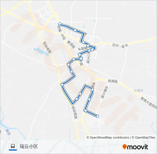新繁1路 Bus Line Map
