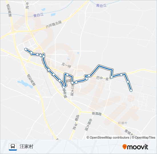 公交新繁2路的线路图