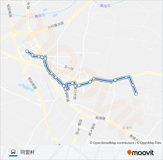 公交新繁2路的线路图