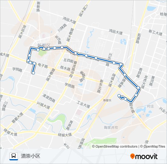 公交新都2路的线路图