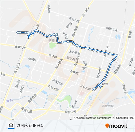 公交新都5路的线路图