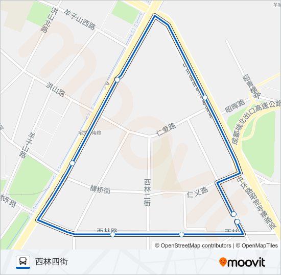 公交1012路的线路图