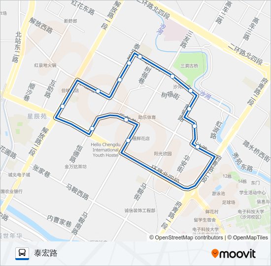 公交1020路的线路图