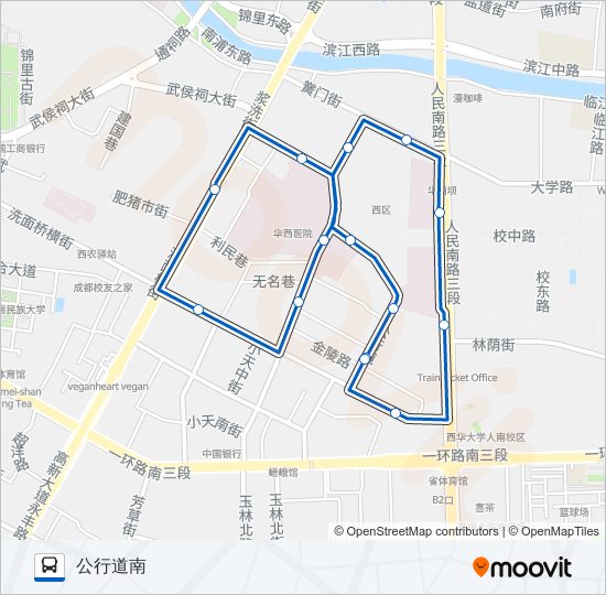 公交1025路的线路图