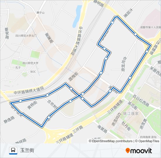 公交1077路的线路图