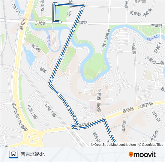 公交1086路的线路图