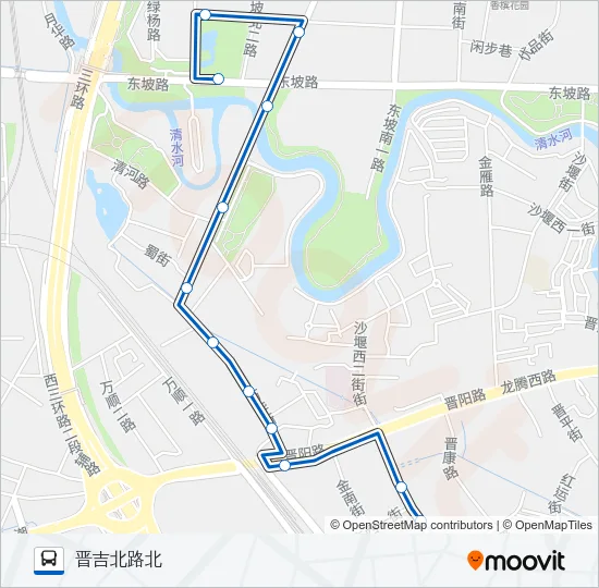 公交1086路的线路图