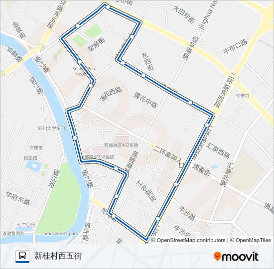 公交1087路的线路图