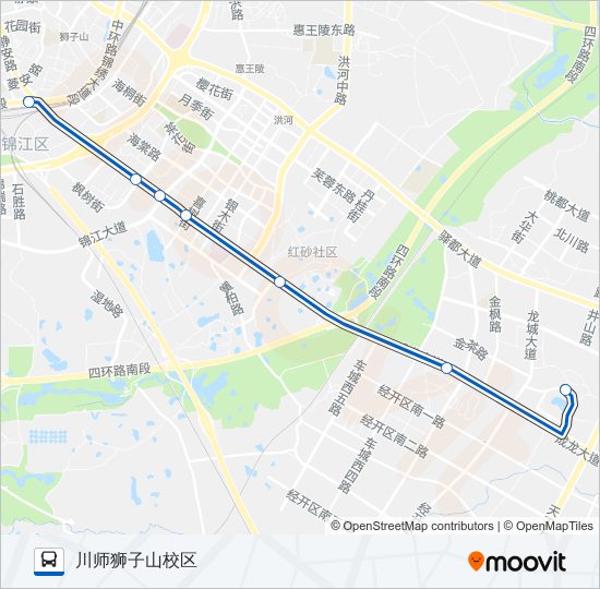 公交332A路的线路图