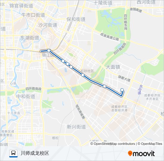 公交332A路的线路图