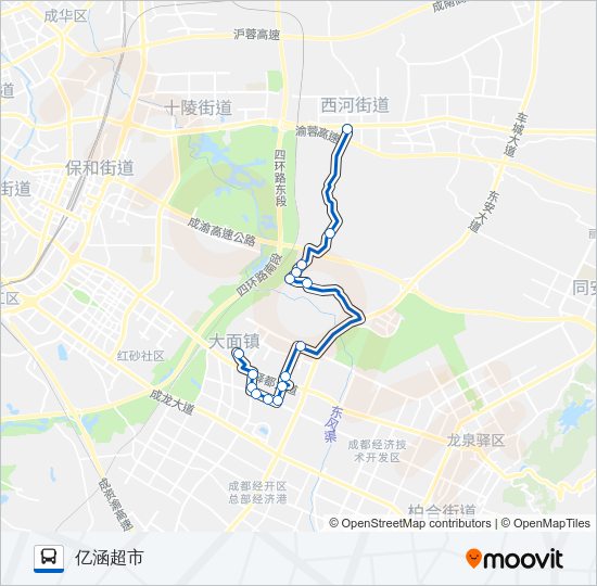 公交L002路的线路图