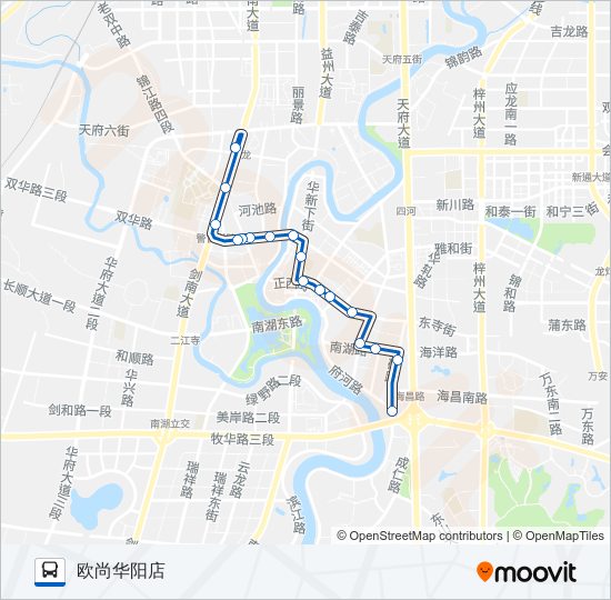 公交华阳2B路的线路图