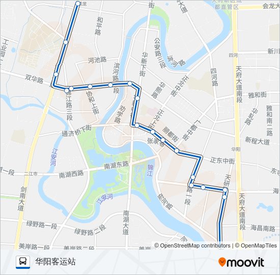 华阳2B路 bus Line Map