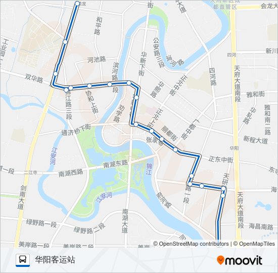 公交华阳2B路的线路图