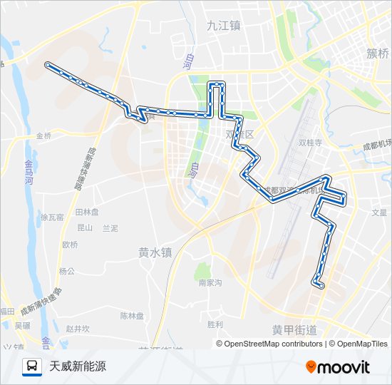 双流3B路 bus Line Map