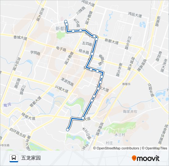 公交新都13路的线路图