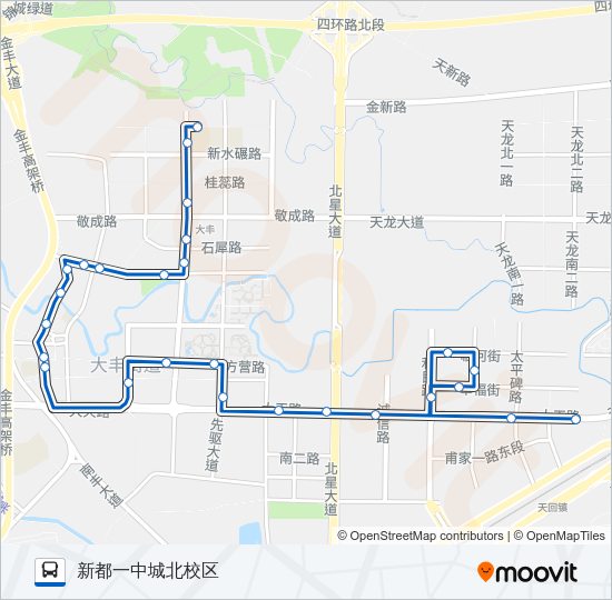 公交新都D2路的线路图