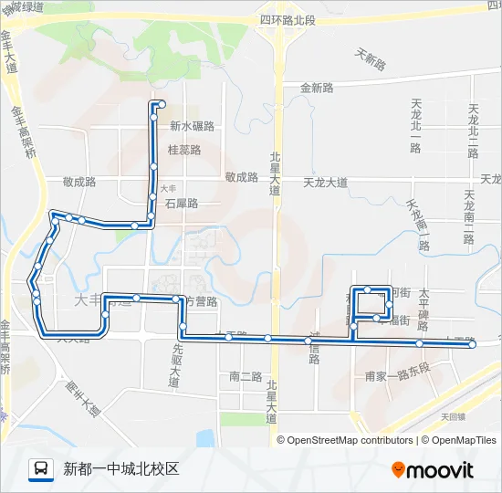 新都D2路 Bus Line Map