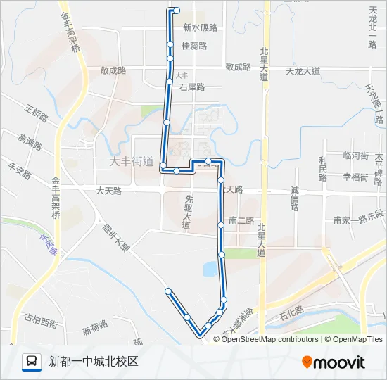 公交新都D3路的线路图