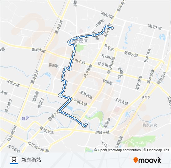 公交新都K1路的线路图