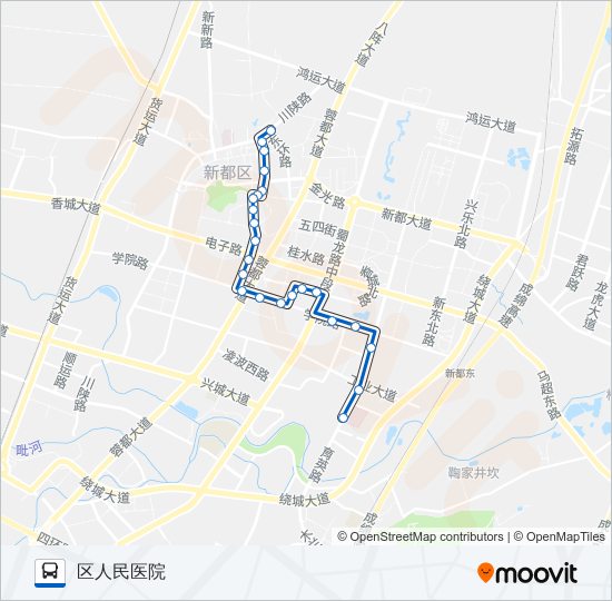 公交新都K2路的线路图