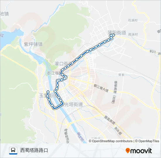 都江堰2路 Bus Line Map