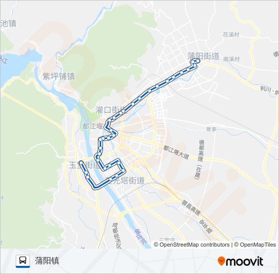 公交都江堰2路的线路图