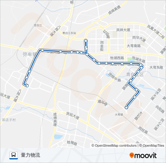 青白江1路 bus Line Map