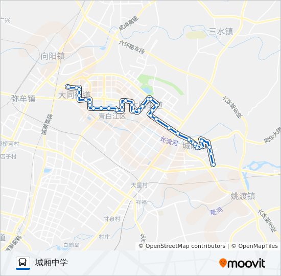 公交青白江2路的线路图