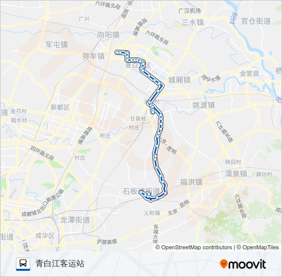 公交青白江3路的线路图