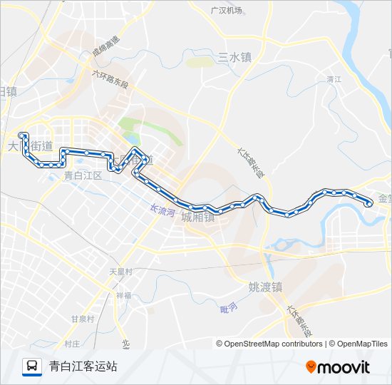 公交青白江4路的线路图
