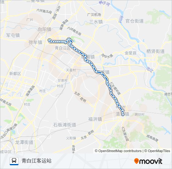 公交青白江6路的线路图