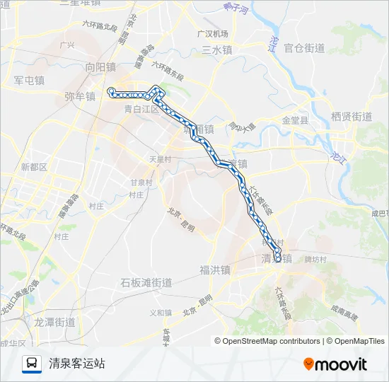 青白江6路 Bus Line Map