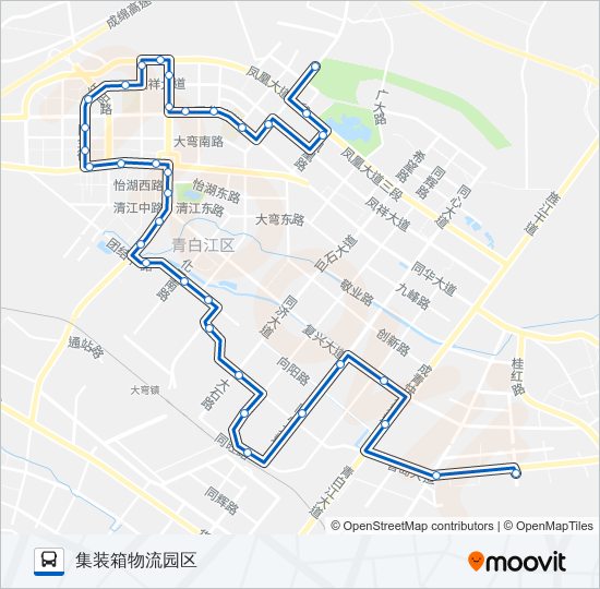 公交青白江8路的线路图