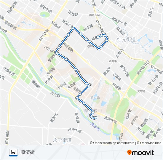 公交205夜间路的线路图