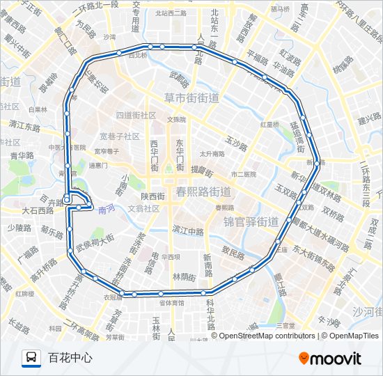 公交34A环线路的线路图