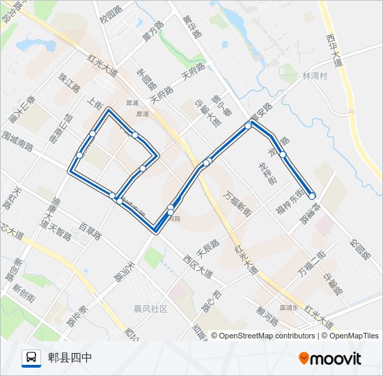 公交729环线路的线路图