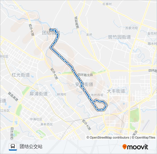 公交745环线路的线路图