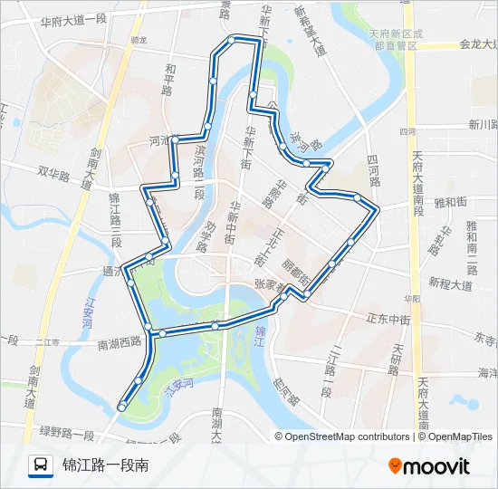 公交T102A路的线路图