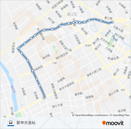 公交温江101路的线路图