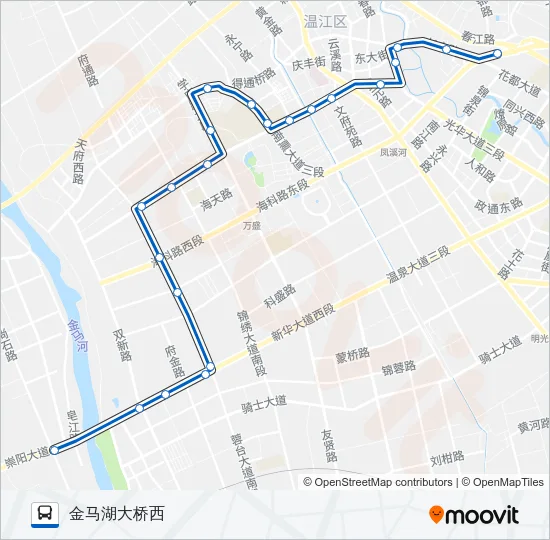温江103路 Bus Line Map